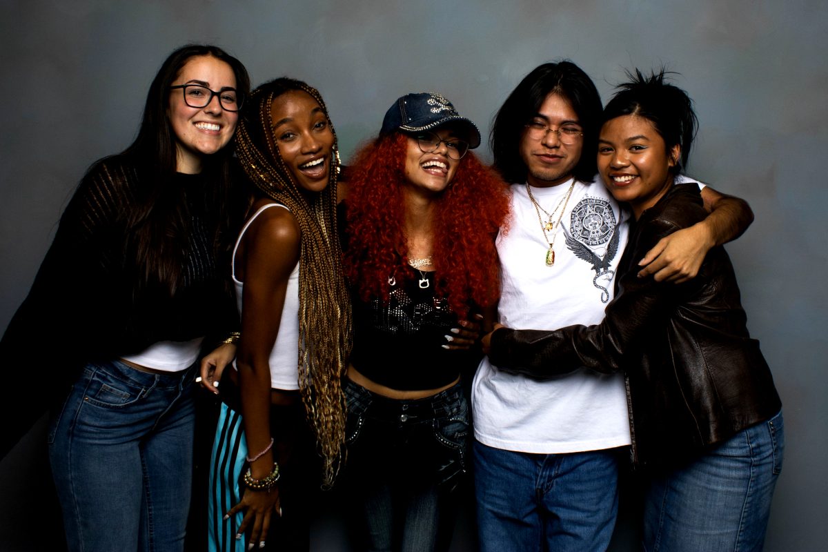 Marywood fashion clubs secretary, vice president, president, treasurer and social media coordinator. (From Left) Jada Siino, Nyela Liverpool, Dilenny Feliz, Derek Plata, and Brenda Zakarias. 